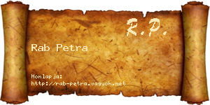 Rab Petra névjegykártya